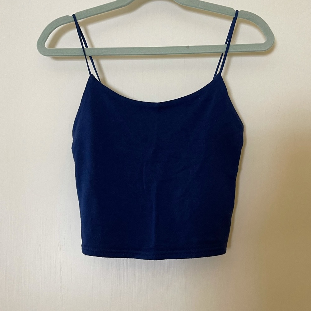 Blue Spaghetti Strap Tank